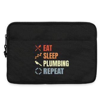 Eat Sleep Plumbing Repeat - Laptop bag 13" - black - Front