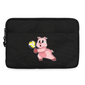 Cochon Joueur De Volley-ball Sports de volley-ball - Sacoche pour ordinateur portable 13 pouces - noir - Devant