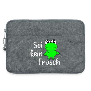 Fasching, Karneval, Kostüm, Frosch - Laptoptasche 13" - Grau meliert - Vorne