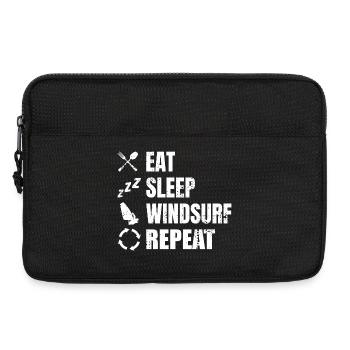Manger, dormir, faire de la planche à voile, répéter - Sacoche pour ordinateur portable 13 pouces - noir - Devant