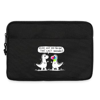 dino last unicorn lustig dinosaurier geschenk - Laptoptasche 13" - Schwarz - Vorne
