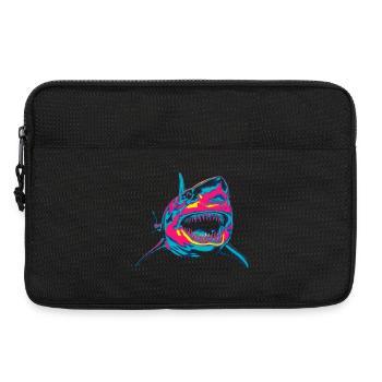 Neon Shark Pop Art Color Fire - Laptop bag 13" - black - Front