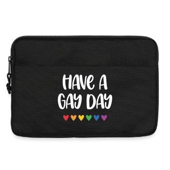 Mois de la fierté LGBT - Passez une journée gay - Sacoche pour ordinateur portable 13 pouces - noir - Devant