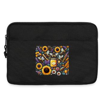 Vibrant, colorful artwork with bees - Laptop bag 13" - black - Front