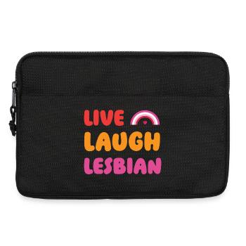 LGBTQ Pride Month - Live, Laugh, Lesbian - Laptop bag 13" - black - Front