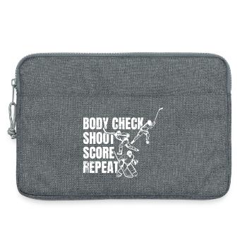 Body Check Shoot Score Repeat - Laptop bag 13" - heather grey - Front