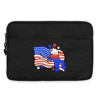 Einhorn amerikanische Flagge 4. Juli - Laptoptasche 13" - Schwarz - Vorne