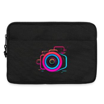 Camera Synthwave Style - Laptop bag 13" - black - Front