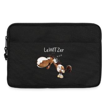 Lachendes Pferd Lewitzer Pferderasse Wortspiel - Laptoptasche 13" - Schwarz - Vorne