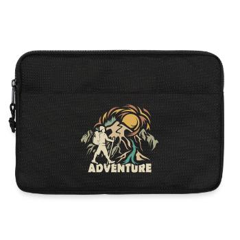 rétro randonnée aventure vintage trekking nature - Sacoche pour ordinateur portable 13 pouces - noir - Devant