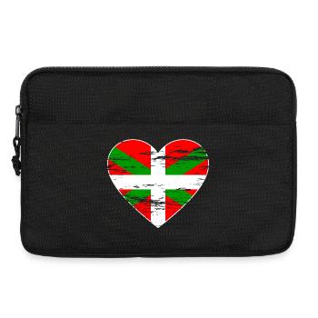 Drapeau basque coeur utilisé - Sacoche pour ordinateur portable 13 pouces - noir - Devant