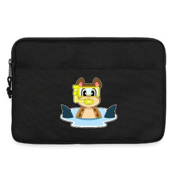 Erdmännchen Taucher Haiflosse Tauchen - Laptoptasche 13" - Schwarz - Vorne