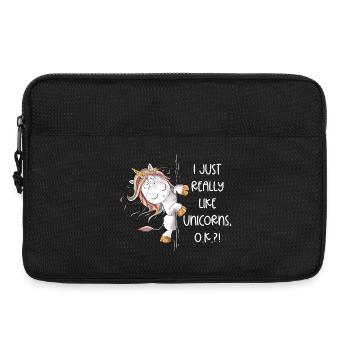 J’aime vraiment le dicton Licorne Licorne - Sacoche pour ordinateur portable 13 pouces - noir - Devant