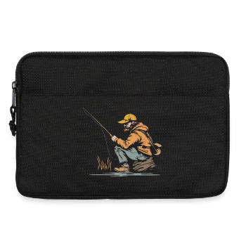 Angler Grafik - Laptoptasche 13" - Schwarz - Vorne