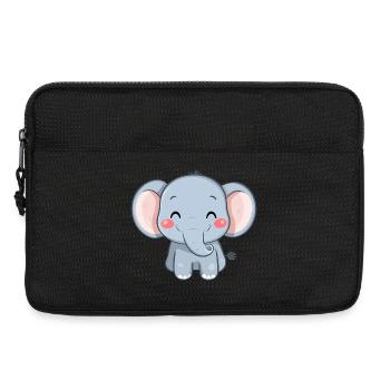 Niedlicher glücklicher Elefant - Entzückende Karikatur - Laptoptasche 13" - Schwarz - Vorne