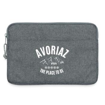 Avoriaz, station de ski, sport d'hiver - Sacoche pour ordinateur portable 13 pouces - gris chiné - Devant