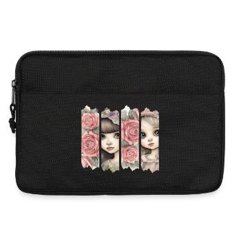 Rosenmädchen Brushdesign - Laptoptasche 13" - Schwarz - Vorne