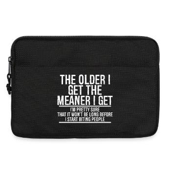 plus je vieillis, plus je deviens méchant, j’en suis presque sûr - Sacoche pour ordinateur portable 13 pouces - noir - Devant