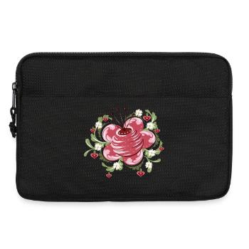 Rose and daisies – inspired by peasant painting - Laptop bag 13" - black - Front