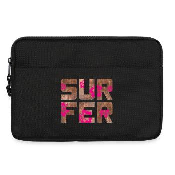 Surfer Hawaii Camping Strand Surfbrett Camp Sommer - Laptoptasche 13" - Schwarz - Vorne