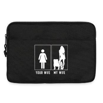 Ma femme contre votre femme - Style bouledogue - Sacoche pour ordinateur portable 13 pouces - noir - Devant