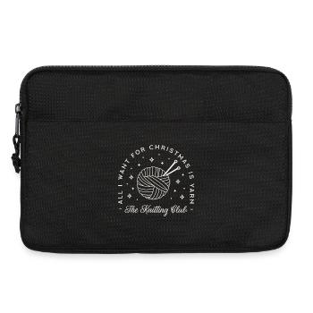 Knitting yarn lovers funny Christmas knit knitter - Laptop bag 13" - black - Front