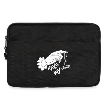 Illustration humoristique Take My Worm - Sacoche pour ordinateur portable 13 pouces - noir - Devant