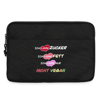 I love sugar, fat and not vegan! - Laptop bag 13" - black - Front