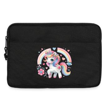 Unicorn Kids Flowers Girls Mythical Animal - Laptop bag 13" - black - Front