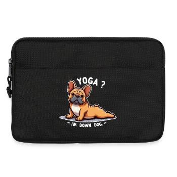 Chien Bouledogue Yoga Down Dog - Sacoche pour ordinateur portable 13 pouces - noir - Devant