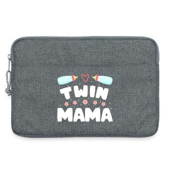 Maman jumelle Grossesse Maman de jumeaux - Sacoche pour ordinateur portable 13 pouces - gris chiné - Devant