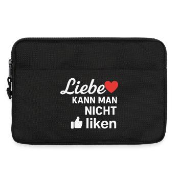 Liebe kann man nicht liken Spruch Design - Laptoptasche 13" - Schwarz - Vorne