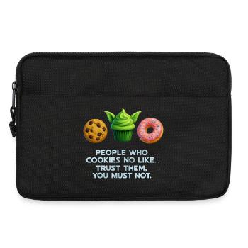 Funny Cookie Donut Muffin Shirt for Sweet Lovers - Laptop bag 13" - black - Front