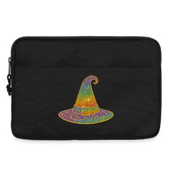 Bunt funkelnder Hexenhut - Laptoptasche 13" - Schwarz - Vorne