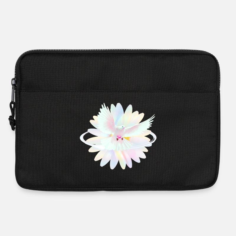 Pastelltaube im Regenbogenlicht - Laptoptasche 13" - Schwarz