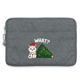 Lumières de Noël Annyoed Cat - Sacoche pour ordinateur portable 13 pouces - gris chiné - Devant