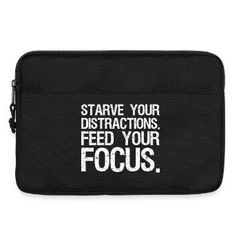 Affamez vos distractions, nourrissez votre concentration - Sacoche pour ordinateur portable 13 pouces - noir - Devant