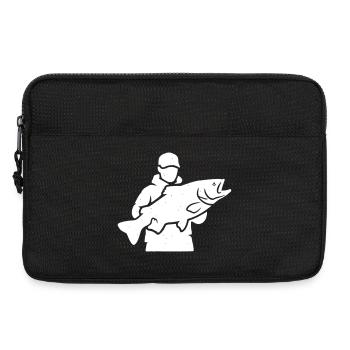 Fierté de pêcheur : silhouette classique de pêcheur - Sacoche pour ordinateur portable 13 pouces - noir - Devant