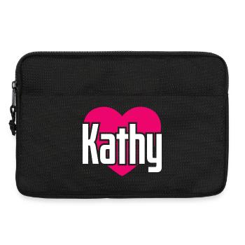 I Love Kathy Pink Heart I Love Kathy - Laptop bag 13" - black - Front