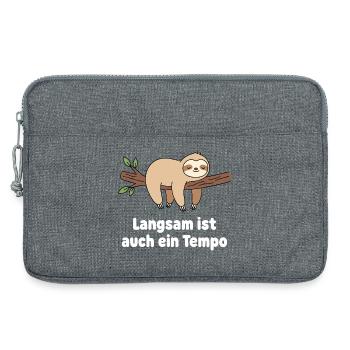 Conception du tempo du paresseux lent - Sacoche pour ordinateur portable 13 pouces - gris chiné - Devant