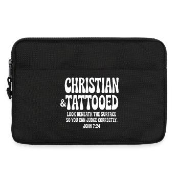 Christian & Tattooed John 7:24 Tee - Laptop bag 13" - black - Front