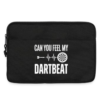 Darts "Can you fell my Dartbeat" Heartbeat Tote Bag - Laptop bag 13" - black - Front