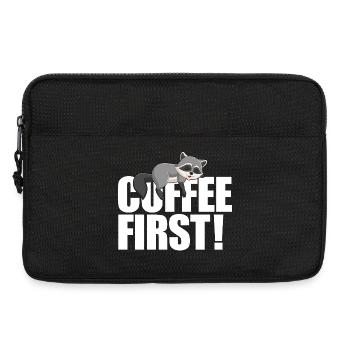 Raccoon Coffee First - Laptop bag 13" - black - Front