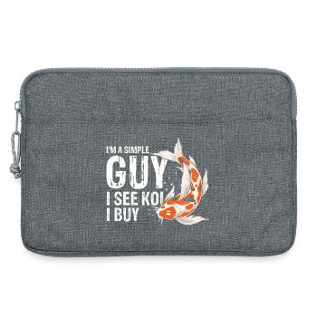 Simple Guy See Koi Buy Funny Pond Life Humor - Laptop bag 13" - heather grey - Front