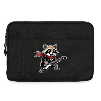 Raccoon Rock Music Retro Funny Animal Gift - Laptop bag 13" - black - Front