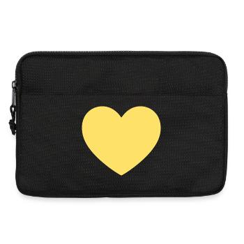 gelbes Herz gelb Geschenk Valentinstag - Laptoptasche 13" - Schwarz - Vorne