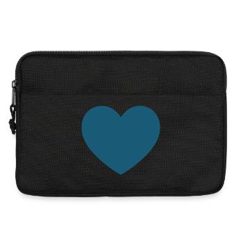 blue heart gift valentine's day - Laptop bag 13" - black - Front