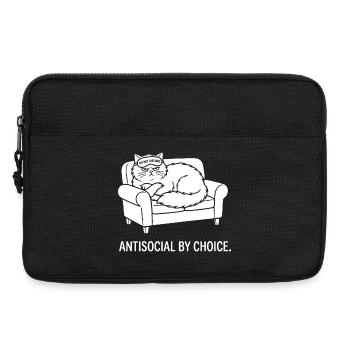 Antisocial by Choice Cat Gift - Laptop bag 13" - black - Front