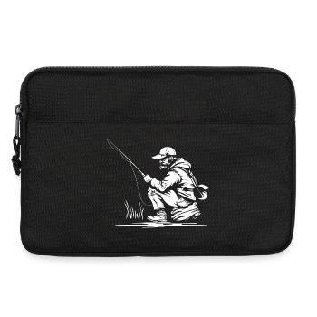 Angler Zeichnung - Laptoptasche 13" - Schwarz - Vorne