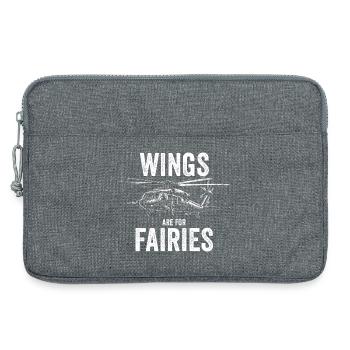 Wings Are for Fairies – Funny Helicopter Pilot - Laptop bag 13" - heather grey - Front